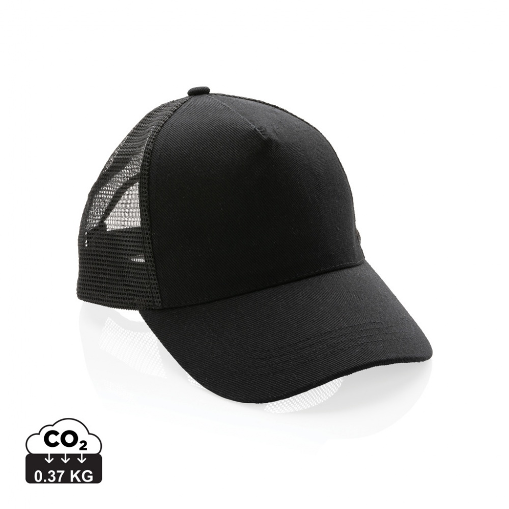 Logo trade advertising product photo of: Impact AWARE™ Brushed rcotton 5 panel trucker cap 190gr