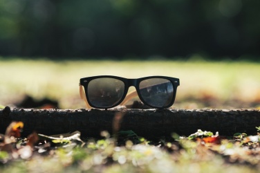 Logo trade business gifts image of: Bamboo and RCS recycled plastic sunglasses