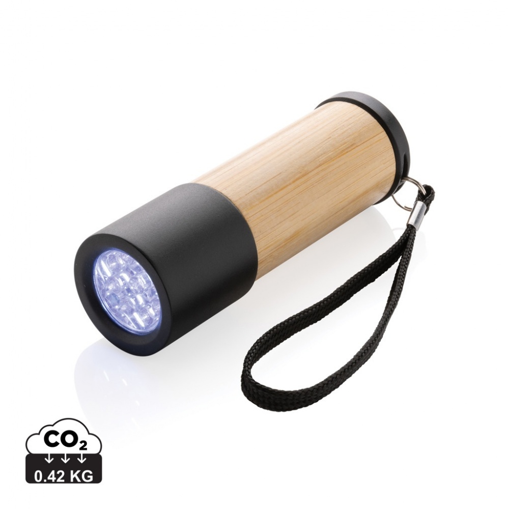Logo trade business gifts image of: Bamboo and RCS certfied recycled plastic torch