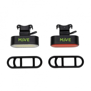 Logotrade business gift image of: Lumino RCS recycled plastic USB re-chargeable bike light set