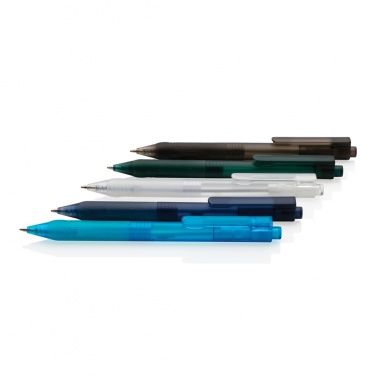 Logotrade promotional item picture of: X9 frosted pen with silicone grip