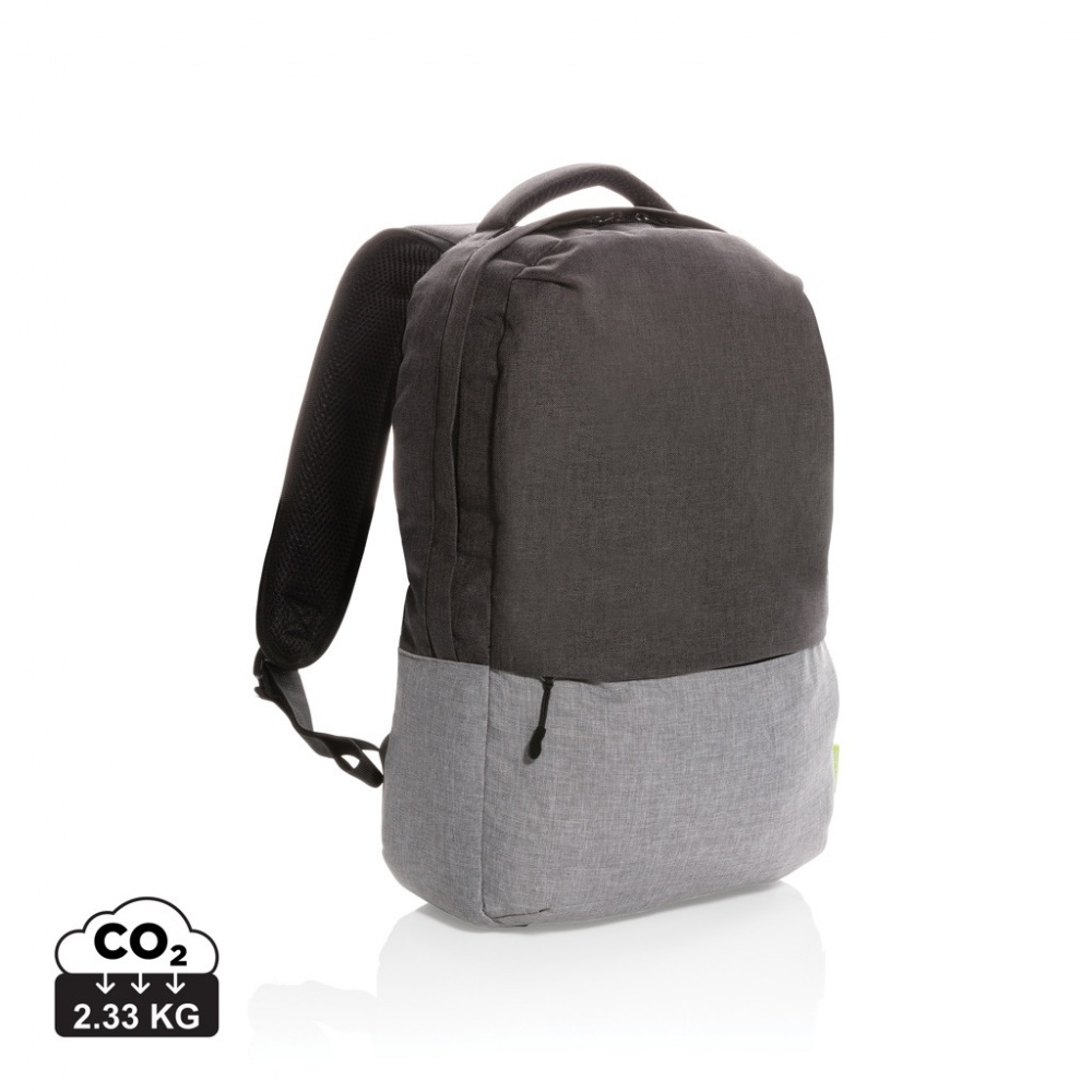 Logo trade corporate gifts image of: Duo colour RPET 15.6" RFID laptop backpack PVC free