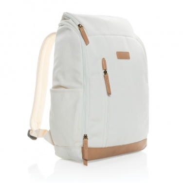Logotrade promotional item picture of: Impact AWARE™ 16 oz. recycled canvas 15" laptop backpack