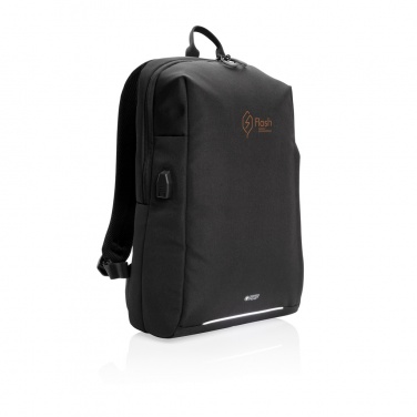 Logo trade promotional gifts image of: Swiss Peak AWARE™ RFID and USB A laptop backpack