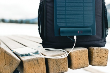 Logo trade promotional merchandise picture of: Pedro AWARE™ RPET deluxe backpack with 5W solar panel