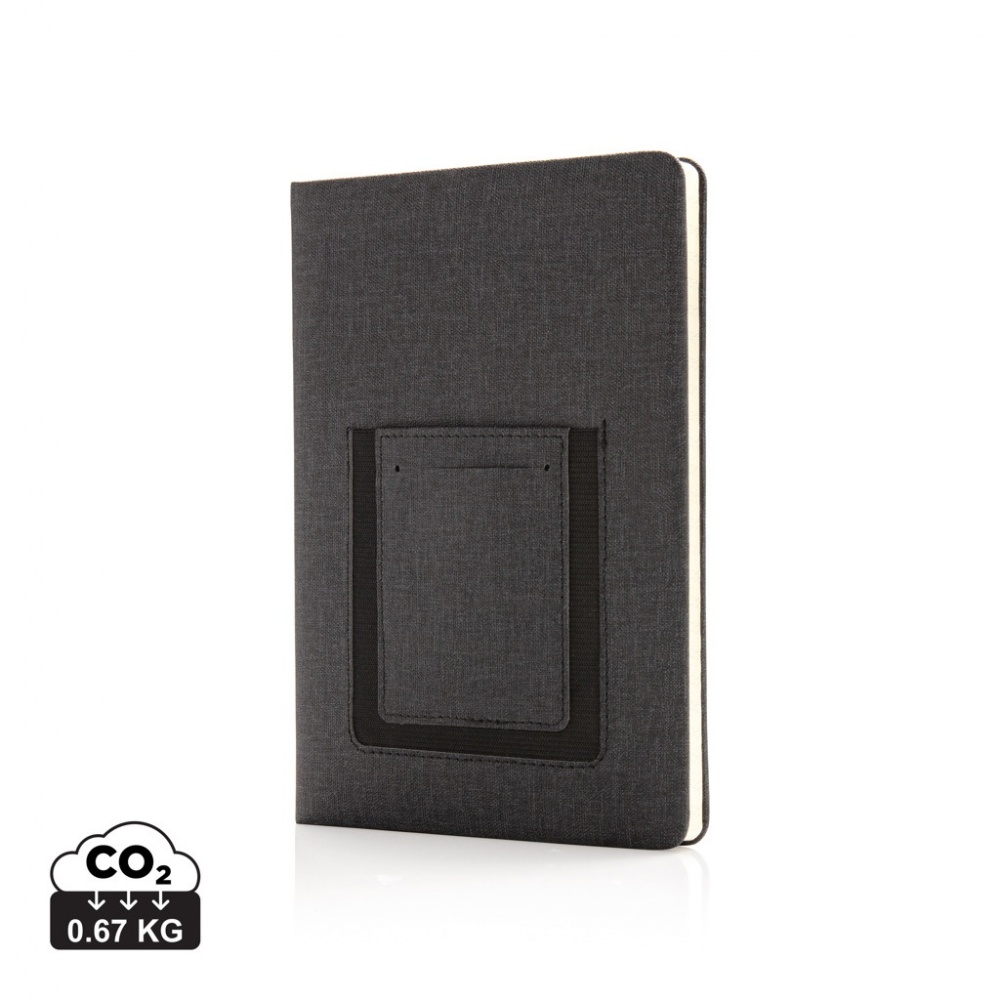 Logo trade promotional item photo of: Deluxe A5 Notebook with phone pocket