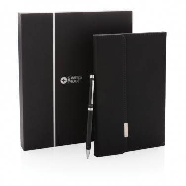 Logo trade advertising product photo of: Swiss Peak deluxe A5 notebook and pen set