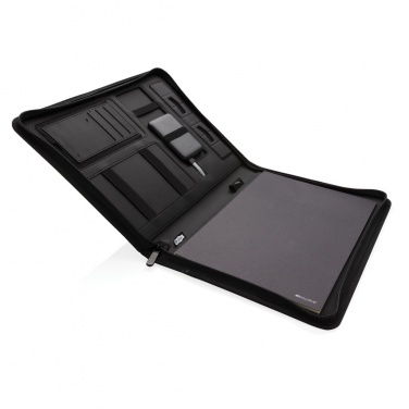 Logo trade promotional product photo of: Air 5W wireless charging portfolio A4 w/ 5000 mAh powerbank