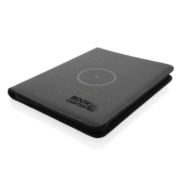 Logotrade business gift image of: Air 5W wireless charging portfolio A4 w/ 5000 mAh powerbank