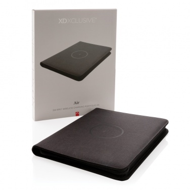 Logotrade promotional merchandise photo of: Air 5W wireless charging portfolio A4 w/ 5000 mAh powerbank
