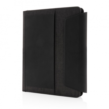 Logo trade corporate gifts image of: Fiko wireless charging A5 portfolio with powerbank