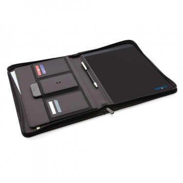 Logo trade promotional products image of: Impact AWARE™ RPET A4 portfolio with zipper