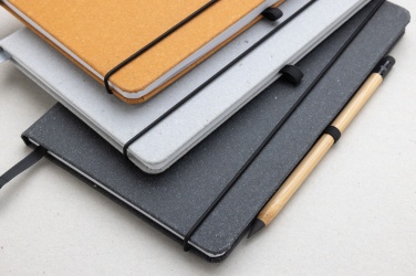Logo trade business gift photo of: Recycled leather hardcover notebook A5