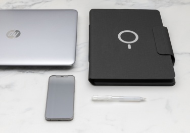 Logo trade promotional products image of: Artic Magnetic 10W wireless charging A4 portfolio