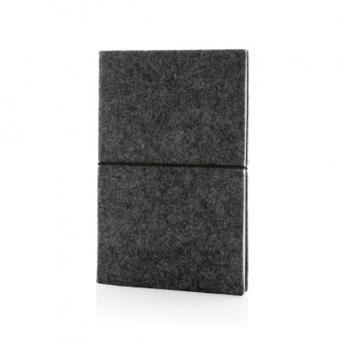 Logotrade promotional product image of: GRS certified recycled felt A5 softcover notebook