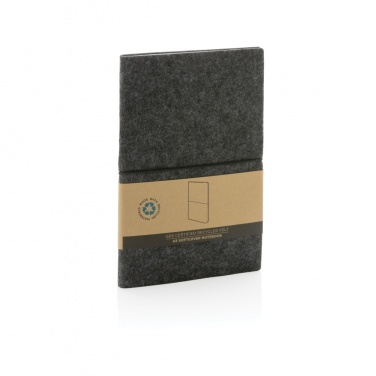Logotrade promotional item picture of: GRS certified recycled felt A5 softcover notebook