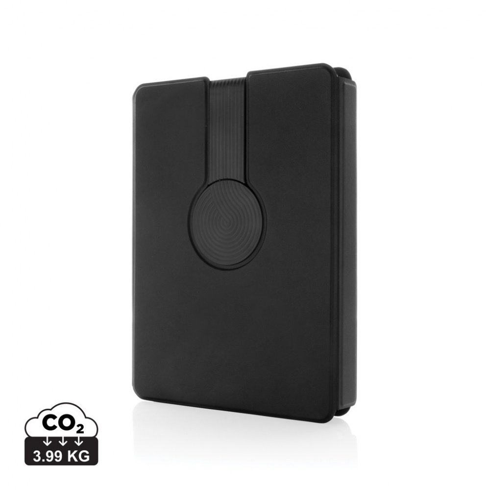 Logotrade promotional merchandise picture of: Swiss Peak RCS rePU notebook with 2-in-1 wireless charger