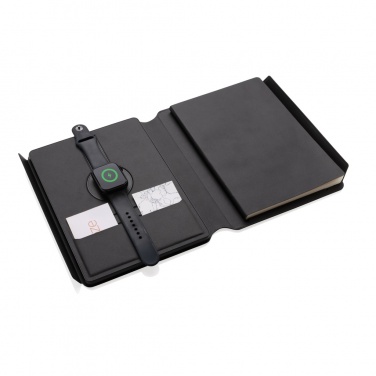 Logotrade promotional merchandise picture of: Swiss Peak RCS rePU notebook with 2-in-1 wireless charger