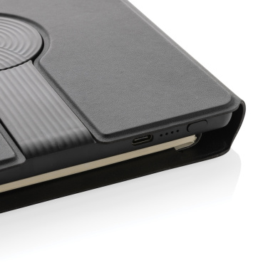 Logo trade advertising products image of: Swiss Peak RCS rePU notebook with 2-in-1 wireless charger