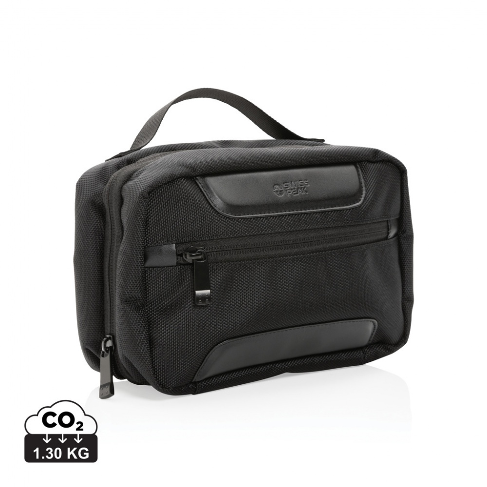 Logo trade business gift photo of: Swiss Peak AWARE™ RPET Voyager toiletry bag