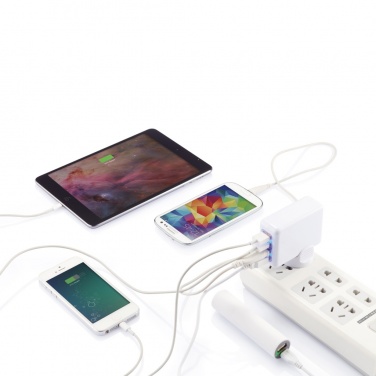 Logotrade advertising products photo of: Travel plug with 4 USB ports