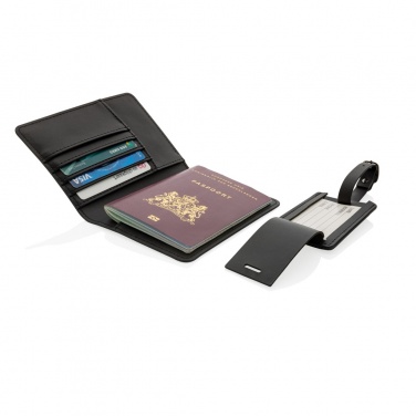 Logo trade advertising products image of: Swiss Peak GRS recycled PU travel gift set