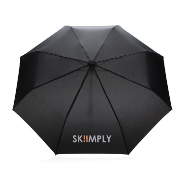 Logo trade business gift photo of: 20.5" Impact AWARE™ RPET 190T Pongee bamboo mini umbrella