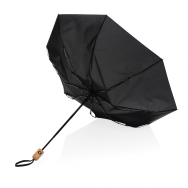 Logotrade promotional products photo of: 21" Impact AWARE™ RPET 190T bamboo auto open/close umbrella