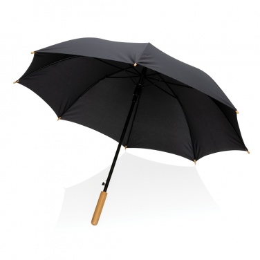 Logotrade promotional gift image of: 23" Impact AWARE™ RPET 190T auto open bamboo umbrella