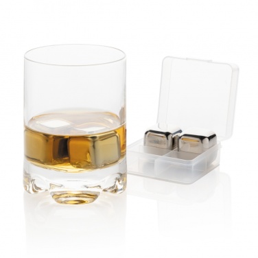 Logo trade advertising products picture of: Re-usable stainless steel ice cubes 4pc