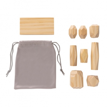 Logotrade corporate gifts photo of: Ukiyo Crios wooden balancing rocks in pouch