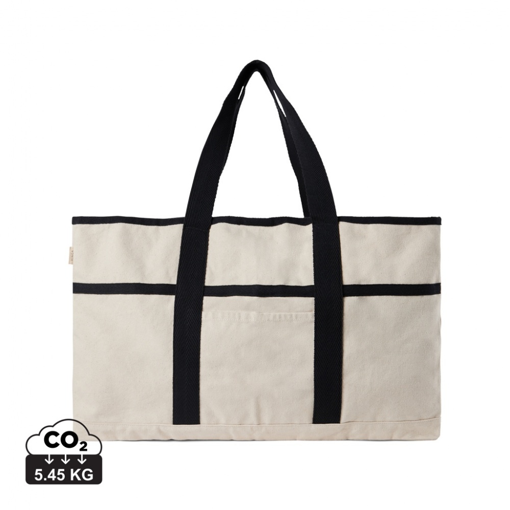 Logotrade promotional item image of: VINGA Volonne AWARE™ recycled canvas beach bag