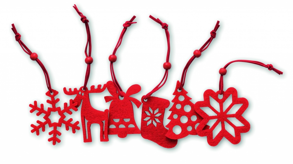 Logotrade corporate gift image of: Set of 6 felt tree hangers