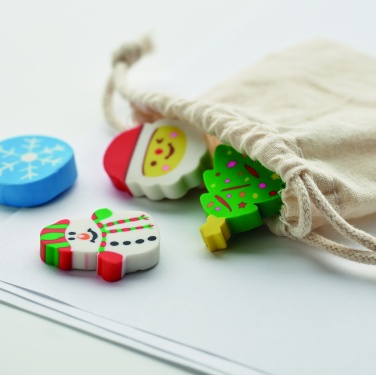 Logo trade corporate gifts image of: Set of 4 Christmas erasers