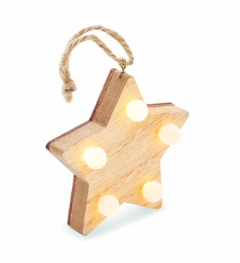 Logo trade promotional gifts picture of: Wooden weed star with lights