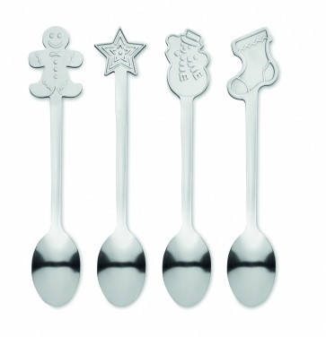 Logo trade promotional item photo of: Set of 4 Christmas tea spoon