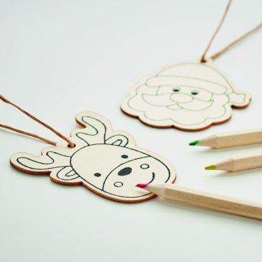 Logo trade promotional giveaways picture of: Drawing wooden ornaments set
