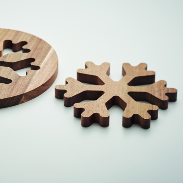 Logotrade promotional giveaway image of: Acacia wooden pot holders set
