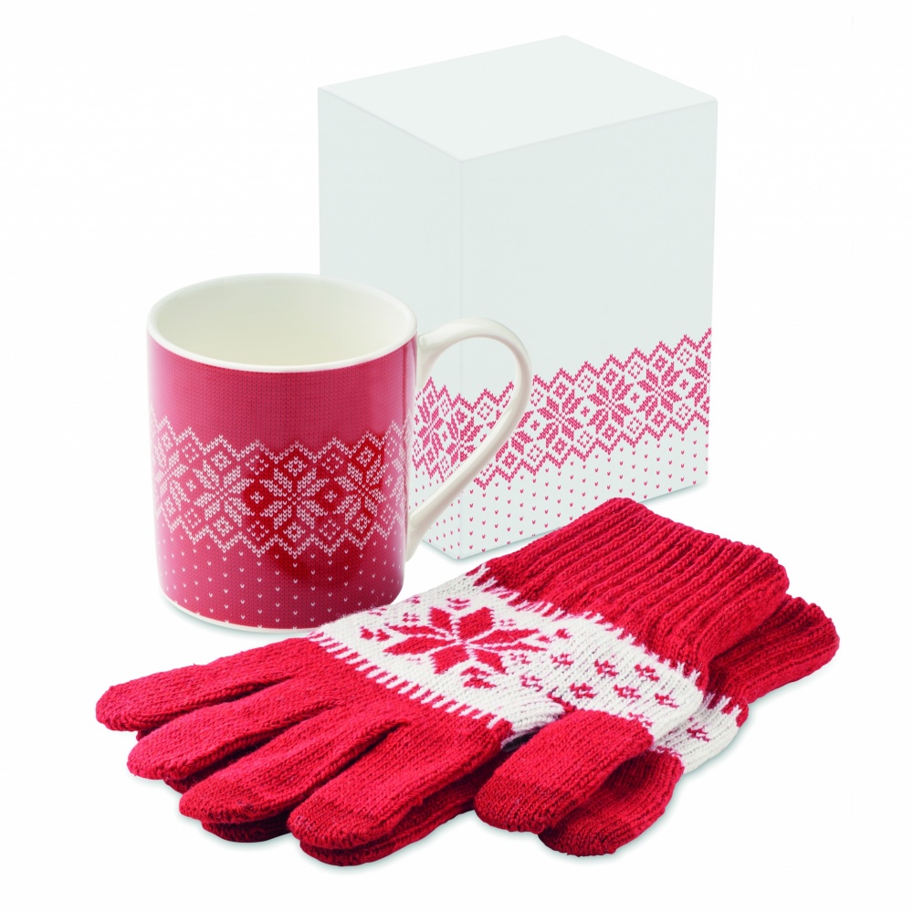 Logo trade promotional item photo of: Winter gift mug and gloves set
