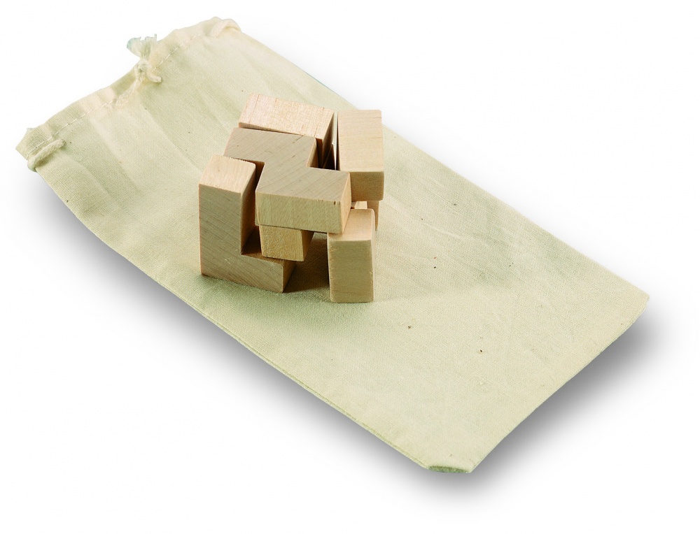 Logotrade corporate gift picture of: Wooden puzzle in cotton pouch