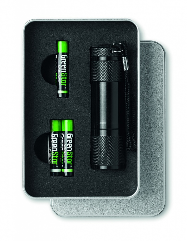 Logotrade promotional gift image of: LED torch in tin box