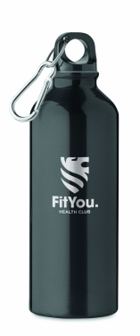 Logotrade business gifts photo of: 500 ml single-walled water bottle made of recycled aluminum with a carabiner
