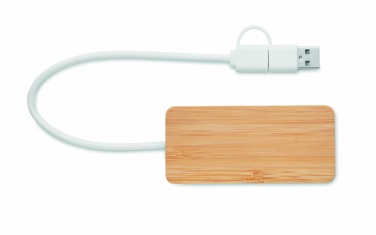 Logotrade promotional gift image of: Bamboo USB 3 ports hub