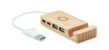 Logotrade promotional giveaways photo of: Bamboo USB 4 ports hub