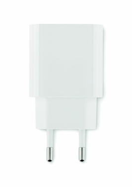 Logo trade promotional items image of: 20W 2 port USB charger EU plug