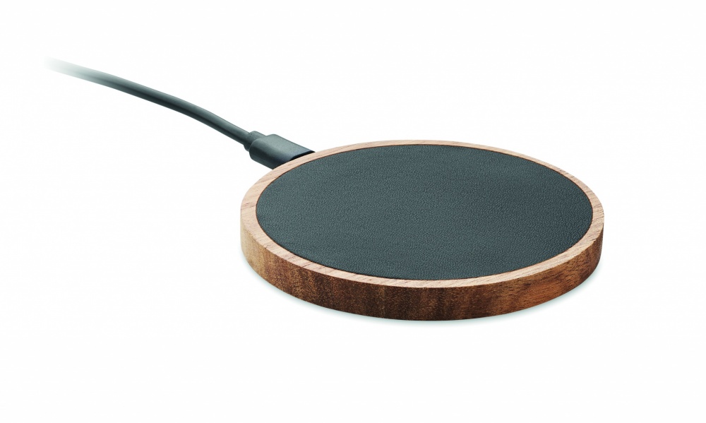 Logotrade promotional giveaway image of: Wireless charger in acacia 15W