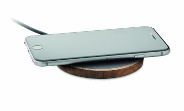 Logo trade advertising product photo of: Wireless charger in acacia 15W