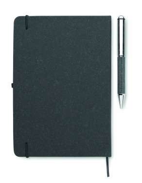 Logo trade promotional product photo of: Recycled leather notebook set