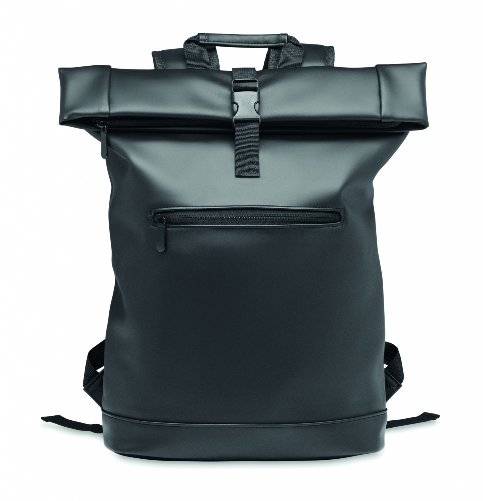Logo trade corporate gifts image of: Laptop PU Rolltop backpack