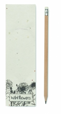 Logo trade promotional giveaways image of: Natural pencil in seeded pouch